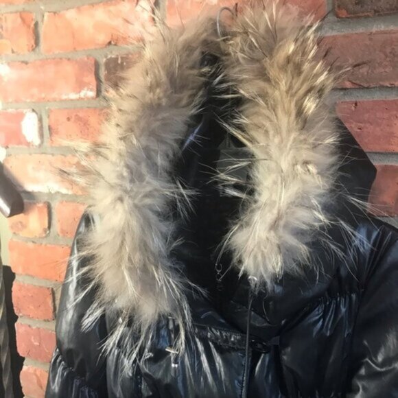 RUDSAK Down Hood Puffer Parka Winter Coat Vest  Raccoon Fur Collar Jacket Zip XS - Picture 6 of 16